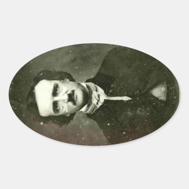 Adesivo Oval Edgar Allan Poe Sticker (Frente)