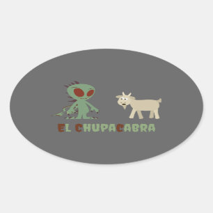 Adesivo Oval El Chupacabra