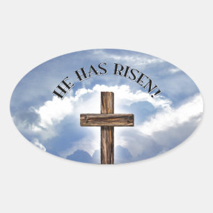 Adesivo Oval Ele Aumentou O Céu Cruzado