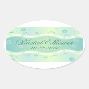Adesivo Oval Elegante Chá de panela Floral Oval G