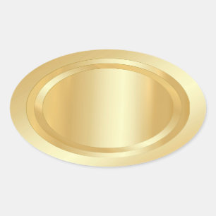 Adesivo Oval Elegante Faux Dourado Glamor Modelo Adicionar seu