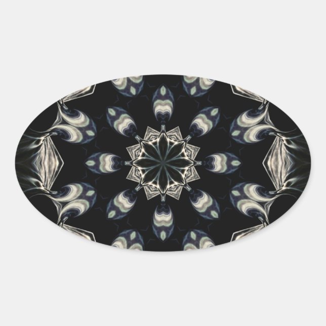 Adesivo Oval Elegante Mandala (Frente)