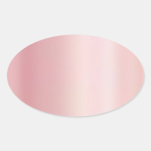 Adesivo Oval Elegante Modelo em Dourado Rosa em Branco Crie o S