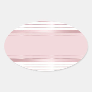 Adesivo Oval Elegante Moderno Modelo Branco Dourado Rosa Tendên