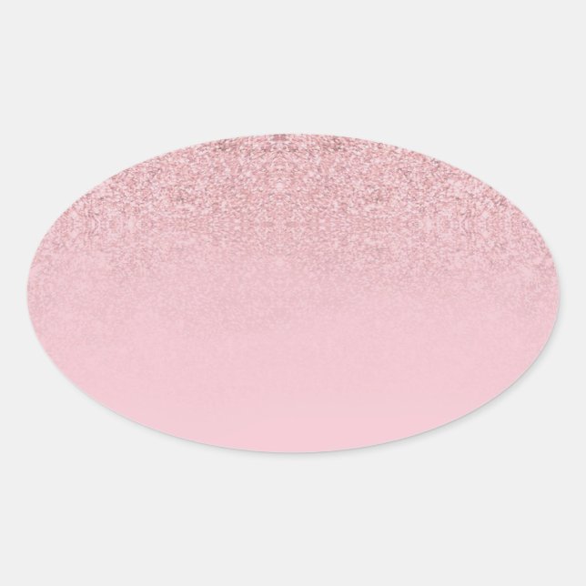 Adesivo Oval Elegante moderno Modelo Vazio brilhante Dourado ro (Frente)