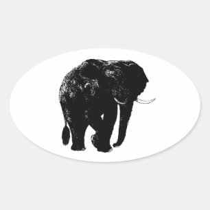 Adesivo Oval Elephant Oval Sticker