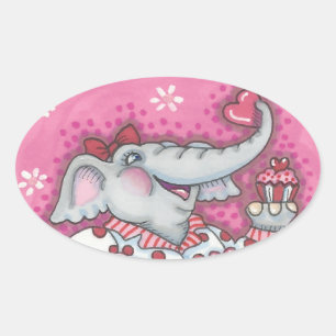 Adesivo Oval Elephant Sweetheart NAMORADOS STICKERS Oval
