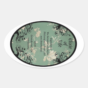 Adesivo Oval Elixir do rótulo da poção vitalícia