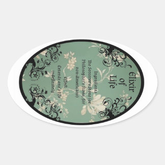 Adesivo Oval Elixir do rótulo da poção vitalícia