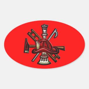 Adesivo Oval Emblem do Serviço de Bombeiros e Salvamento