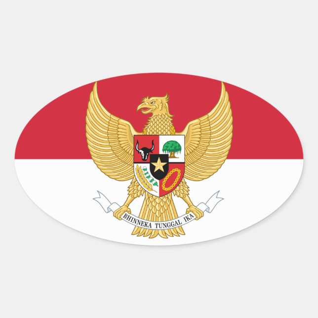 Adesivo Oval emblema da indonésia (Frente)