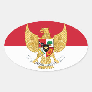 Adesivo Oval emblema de Indonésia