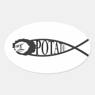 Adesivo Oval Emblema de Peixe de Batata Jesus