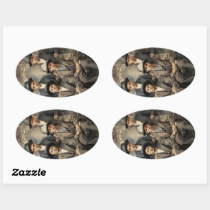 Adesivo Oval Emmet Dalton, Jesse James, Jesse Evans cowboys art