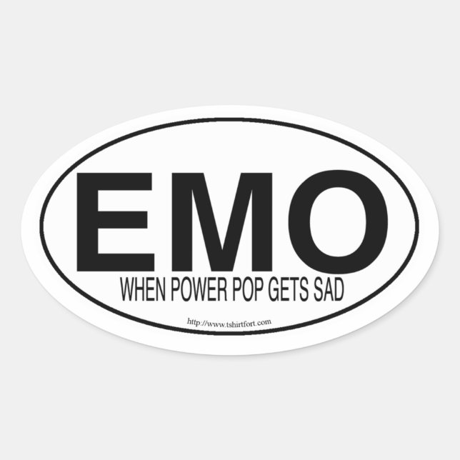 Adesivo Oval Emo Music Euro Oval Estilo Decal Slogan (Frente)
