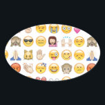Adesivo Oval emoji<br><div class="desc">sorrisos sorridentes sorrisos trendy engraçado bonitinho desenho animado emoticons amarelos cardíacos roxos bichos-da-piada presente presente na internet</div>