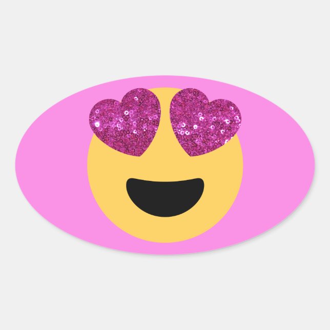 Adesivo Oval emoji do coração (Frente)