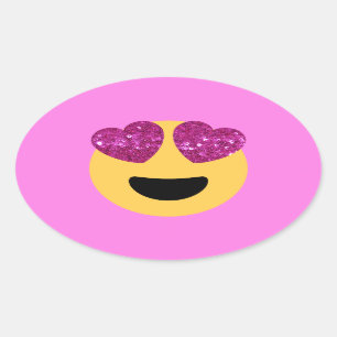 Adesivo Oval emoji do coração