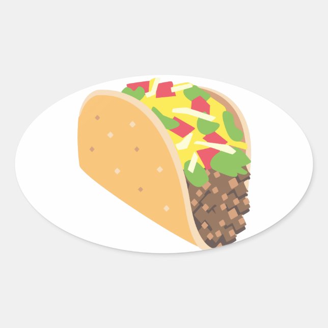 Adesivo Oval emoji taco (Frente)