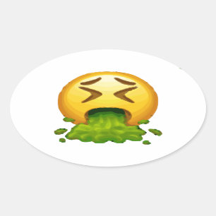 Adesivo Oval emoji vomitando