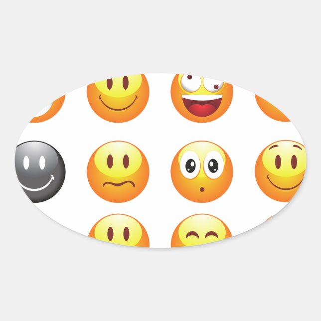 Adesivo Oval emojis (Frente)