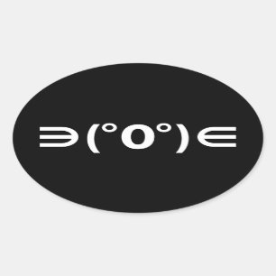 Adesivo Oval Emoticon do japonês de Fugu Kaomoji