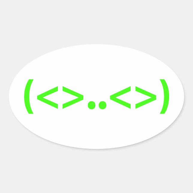 Adesivo Oval Emoticon Japonês alienígena (Frente)