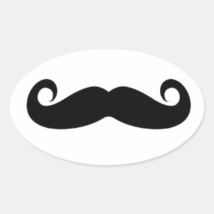 Adesivo Oval Engraçado bigode