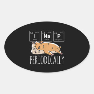 Adesivo Oval Engraçado Hamster Study Science