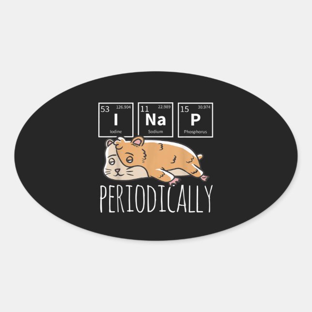 Adesivo Oval Engraçado Hamster Study Science (Frente)