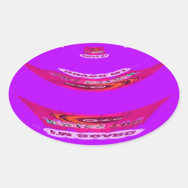 Adesivo Oval Engraçado, sinto sua falta, estou entediado (Frente)