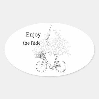 Adesivo Oval  Enjoy the Ride: Minimalist DAILYMIEN  Sticker 