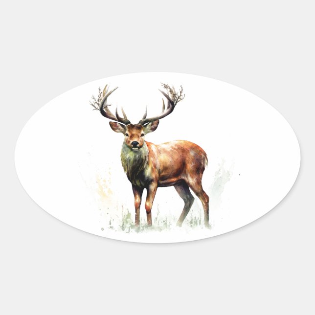Adesivo Oval Enorme Deer (Frente)