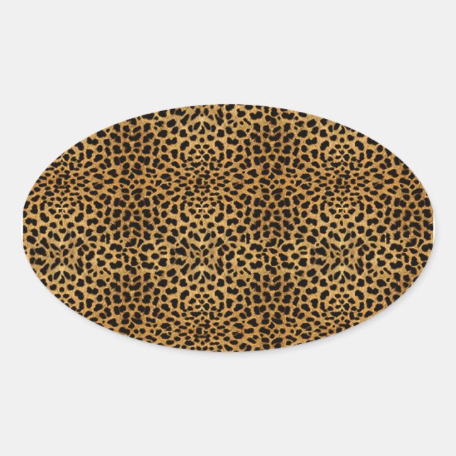 Adesivo Oval Envelope Leopardo Luxuoso Vinheta-Seal-Pau-Leopard (Frente)