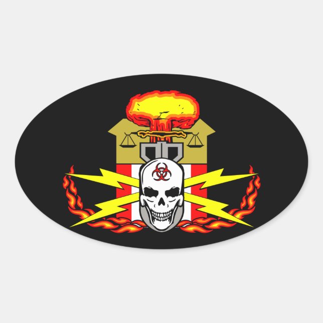 Adesivo Oval EOD, Policial Policial (Frente)