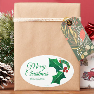Adesivo Oval Eric Carle Christmas Caterillar