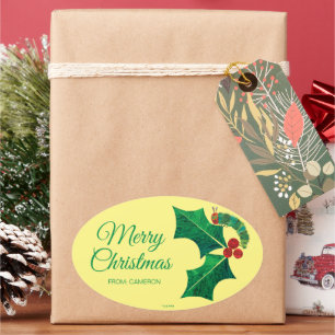 Adesivo Oval Eric Carle Christmas Caterillar