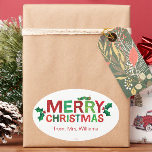 Adesivo Oval Eric Carle   Feliz Natal