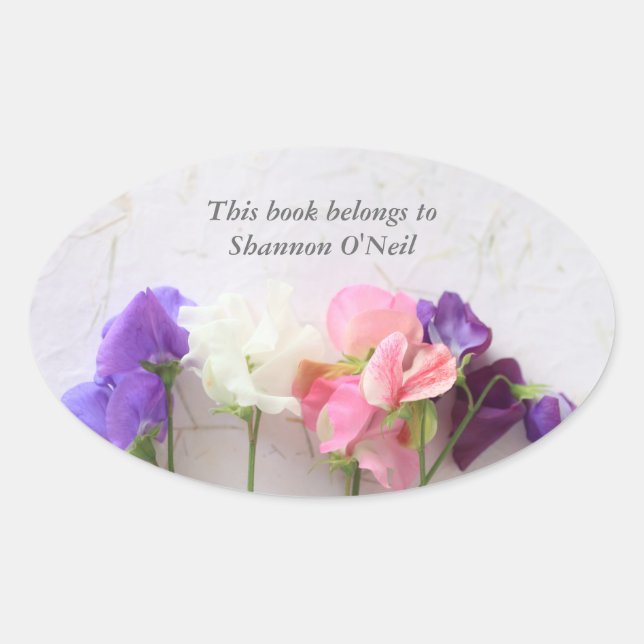 Adesivo Oval Ervilhas doces frescas (Frente)