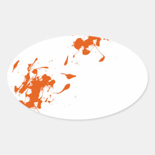 Adesivo Oval Escórias de tinta laranja