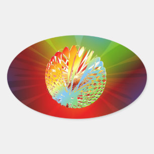 Adesivo Oval Esfera 3d