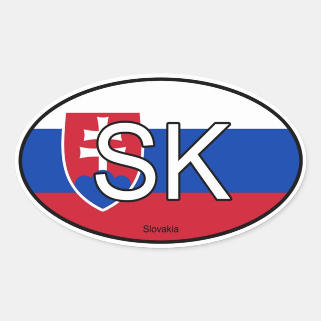 Adesivo Oval Eslováquia Euro Sticker (Frente)