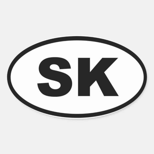 Adesivo Oval Eslováquia SK Europeu (Frente)
