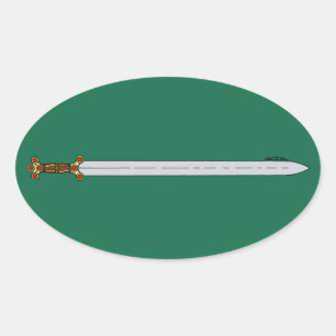 Adesivo Oval Espada Celta Antiga
