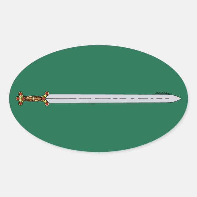 Adesivo Oval Espada Celta Antiga (Frente)