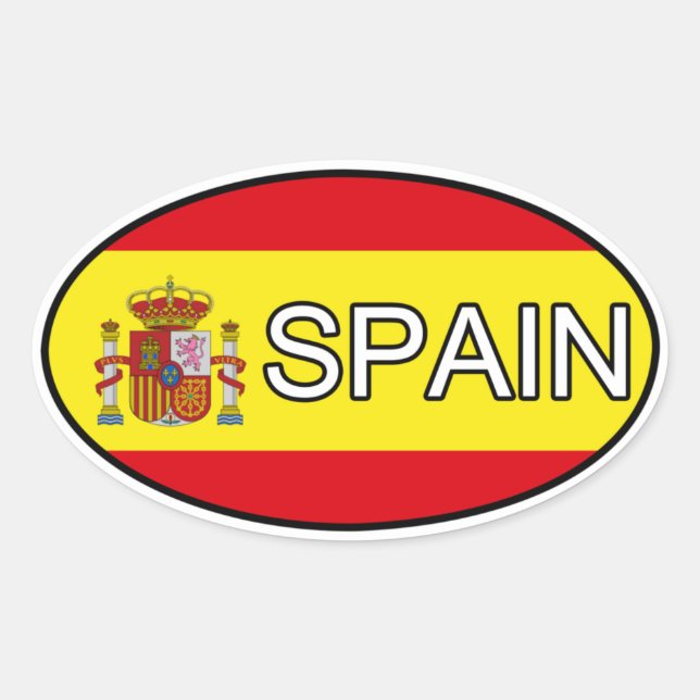 Adesivo Oval Espanha Euro Sticker (Frente)