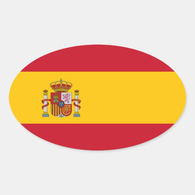 Adesivo Oval Espanha - Sinalizador espanhol (Frente)