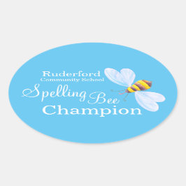 Adesivo Oval Espelho de abelhas campeão personalizado autocolan