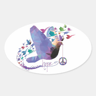 Adesivo Oval Esperança pela paz - Sticker