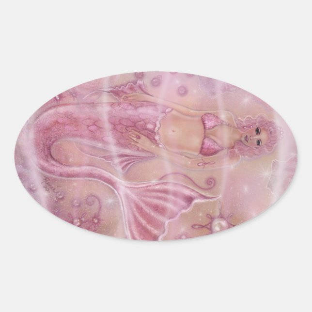 Adesivo Oval Espero Sereia Por Renee L. Lavoie (Frente)